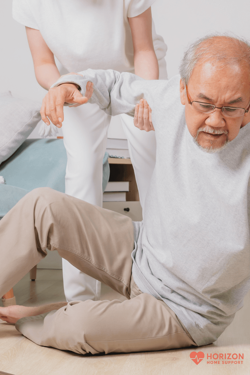 Caregiver providing home support in a Lower Mainland home